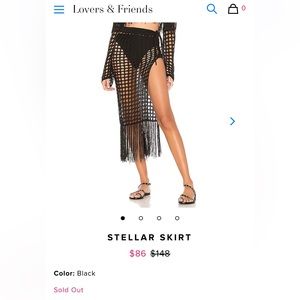 Lovers & Friends Stellar Black Crochet Skirt Cover Up